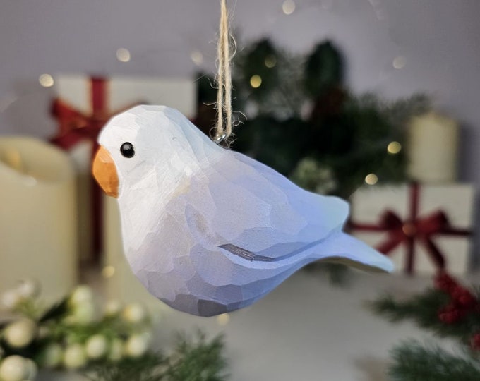 Adorable Lovebirds Wooden Hanging Christmas Tree Ornaments - Romantic Bird Decor
