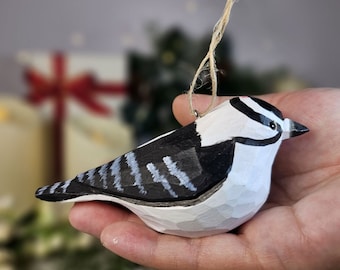 Handcrafted Woodpecker Wooden Hanging Christmas Tree Ornaments - Unique Bird Decorations