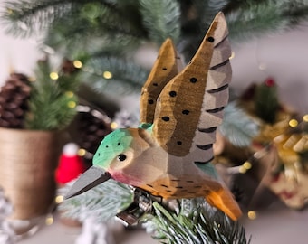 Exquisite Handcrafted Bird Ornaments for Christmas Tree - Clip-On, Colorful, and Unique Holiday Decor