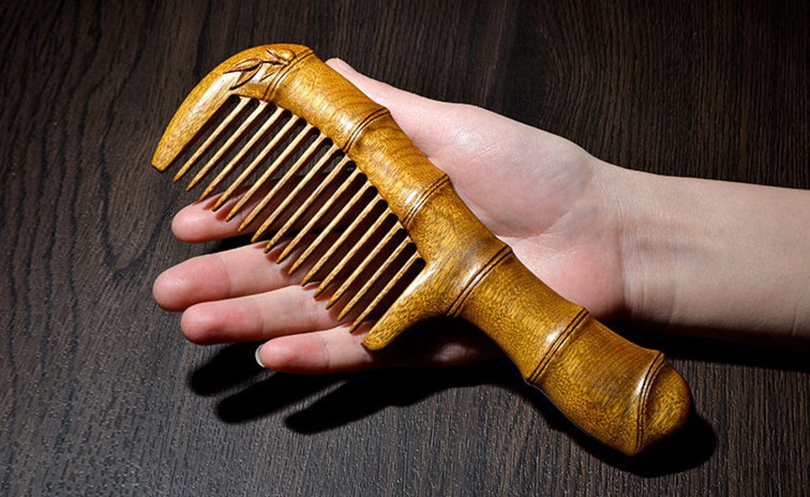 Round bamboo comb handmade wooden Handcrafts comb gift Etsy