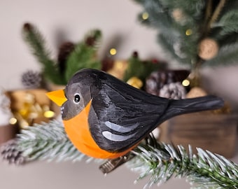 Handcrafted Clip-On Bird Christmas Tree Ornaments - Unique, Festive, and Artisanal Decorations for a Joyous Holiday Season