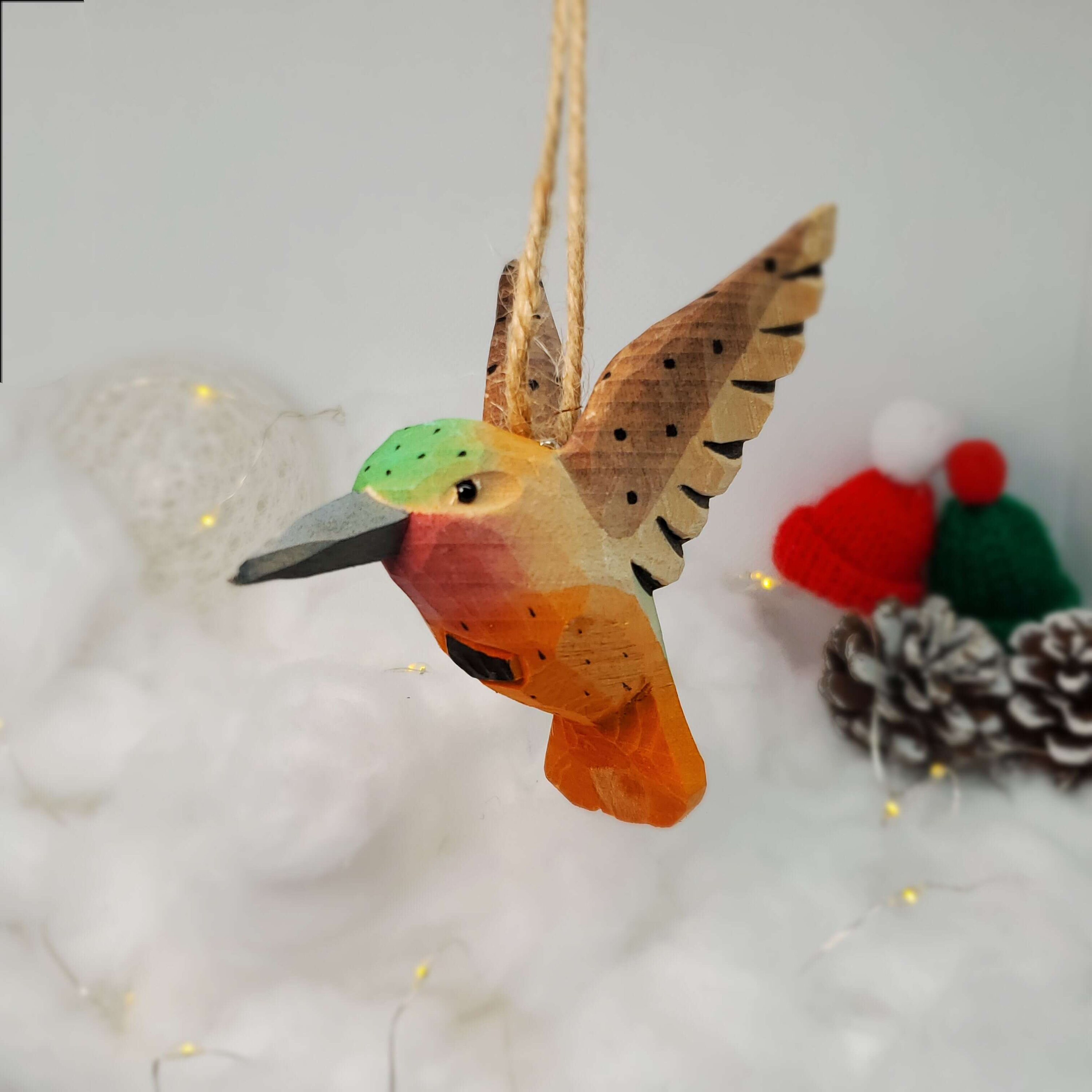 thumbnail image 2 of Handcrafted Wooden Hummingbird House - Outdoor Garden, Patio, Balcony Hanging Decor 2 of 12