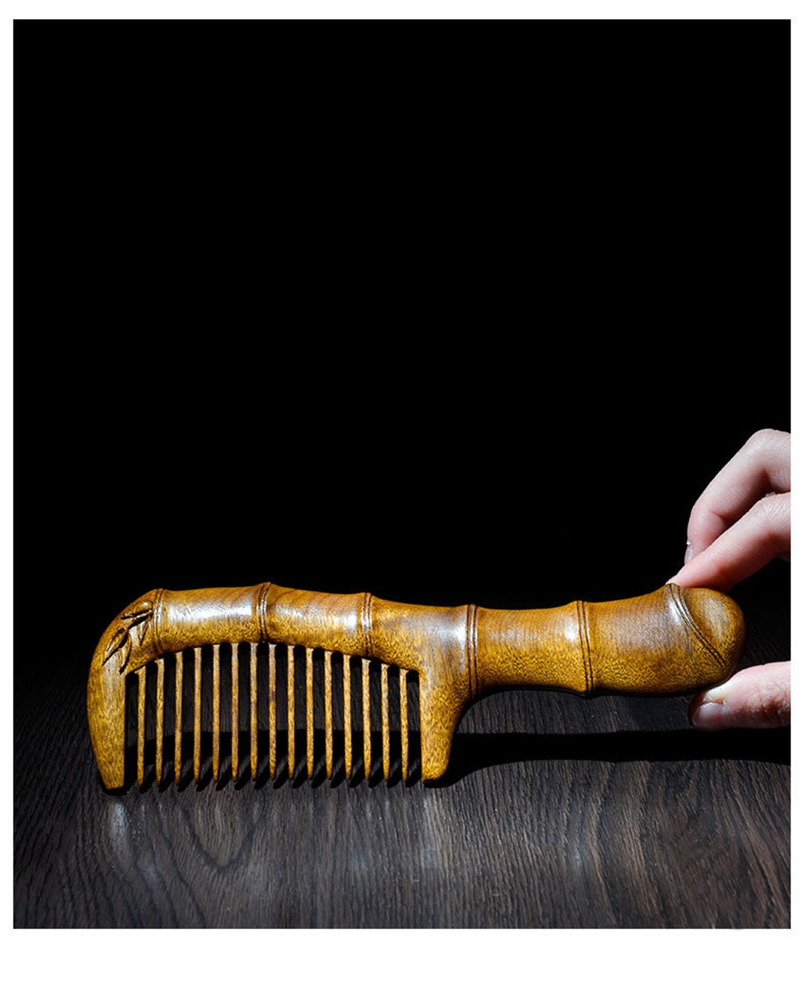 Round bamboo comb handmade wooden Handcrafts comb gift Etsy