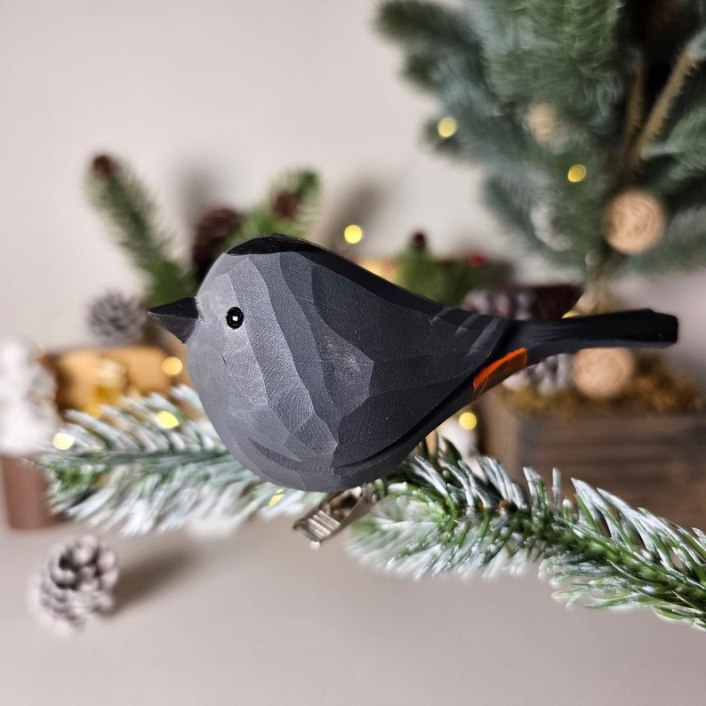 Enchanting Handcrafted Clip-On Bird Ornaments for Christmas Trees Vibrant, Artisanal, and Unique Holiday Decorations CatBird