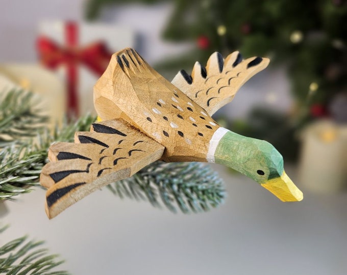 Handcrafted Chicken Goose Duck Pigeon Clip-On Christmas Tree Ornaments - Rustic Poultry Decor with Metal Clip | Farmhouse Holiday Decoration
