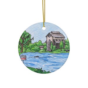 UF Ceramic Ornament - Lake Alice - Baughman Center - University  - Gainesville Florida FL - Home Decor - Hand Painted Alum Student Grad Gift