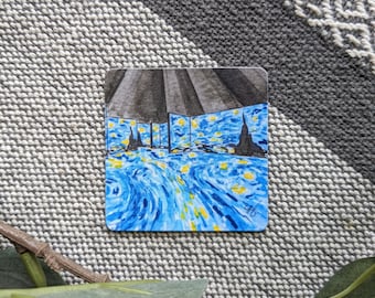Magnet - Lume Starry Night - Newfields Art Museum - Hand Painted Artwork Print - Van Gogh - Fridge - Kitchen Home Decor - Indianapolis, IN