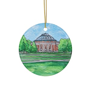 Adorno de cerámica de la UIUC - Universidad de Illinois en Urbana-Champaign - Impresión artística de acuarela pintada a mano - Regalo de decoración para el hogar para graduados