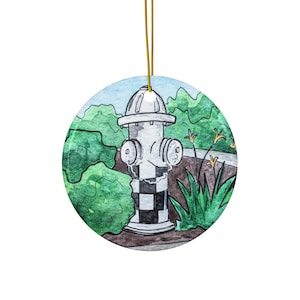 Speedway, IN Fire Hydrant - Indy 500 Ceramic Ornament - Indiana - Motorsports Fan Gift - Hand Painted Artwork Print - Checkered Home Decor