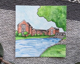 Ball State Hand Painted Original - Chirp Chirp - Muncie, IN Home Decor Art - Grad Alum Gift - Illustration - Watercolor Painting