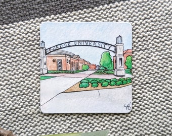 Magnet - Purdue University Arch - Hand Painted Artwork Print - Boilermaker Art - Fridge - Kitchen Home Decor -West Lafayette, IN - Pete