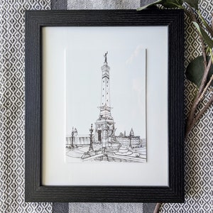 Art Print - Indy Soldiers and Sailors Monument Illustration Giclee Print - Indy Hand Drawn Artwork - Indianapolis Wall Decor Gift - Gallery