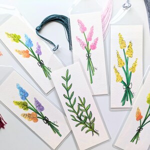 Bookmark - Floral Watercolor Art - Hand Painted - Book Lover Home Decor Special Flower Plant Gift