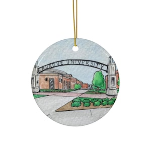 Purdue Ceramic Ornament - University - Boilermaker - West Lafayette, Indiana IN - Home Decor - Hand-Painted Alum Student Grad Gift - Special