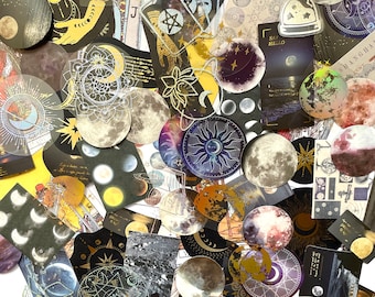 Celestial Stickers Pack | Mond, Sterne, Astrologie Scrapbooking