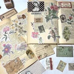 30 Stickers Vintage Journaling Botanical Stickers Kit - Etsy