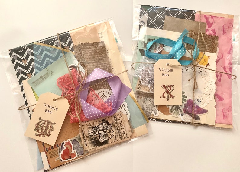 Goodie bag Junk Journal Mystery Kit Ephemera pack scrapbook Etsy