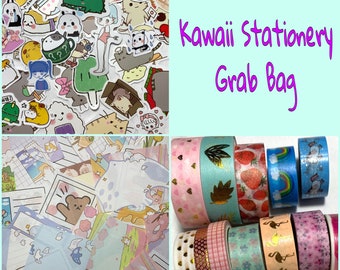 Bolsa sorpresa de artículos de papelería Kawaii, pegatinas japonesas, muestras de cinta washi