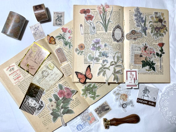 30 Stickers Vintage Journaling Botanical Stickers Kit | Etsy