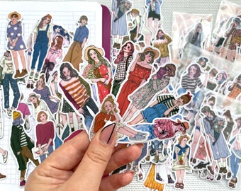 girl stickers ladies pion stickers aesthetic stickers etsy denmark