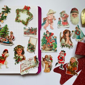 Christmas Vintage Stickers Pack | Stationery Kit | Junk Journal | Craft Kit | Christmas Gift | Holiday | Christmas Ephemera | Scrapbooking