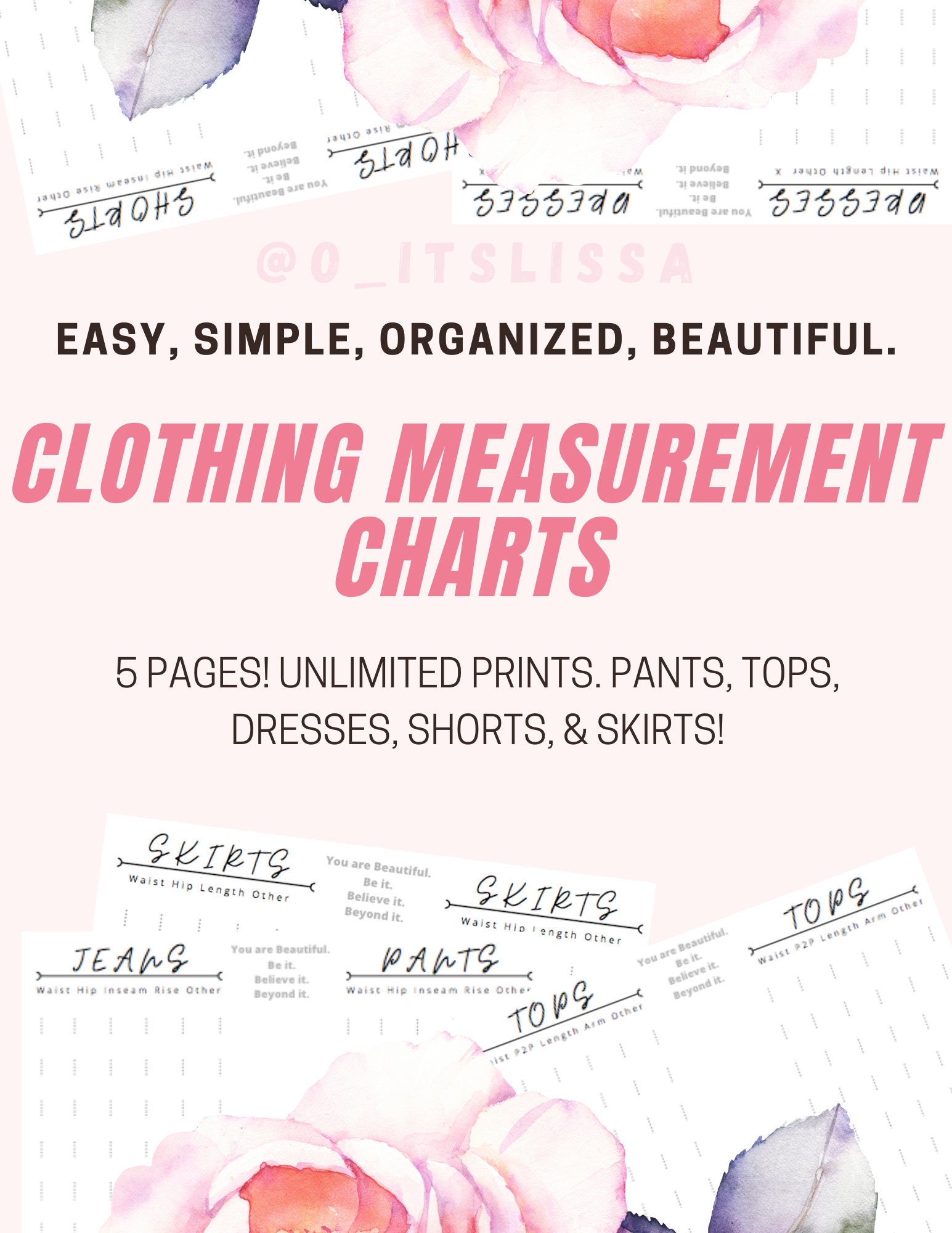 Best Seller | CLOTHING MEASUREMENT CHARTS, Reseller Supplies, Clothing ...