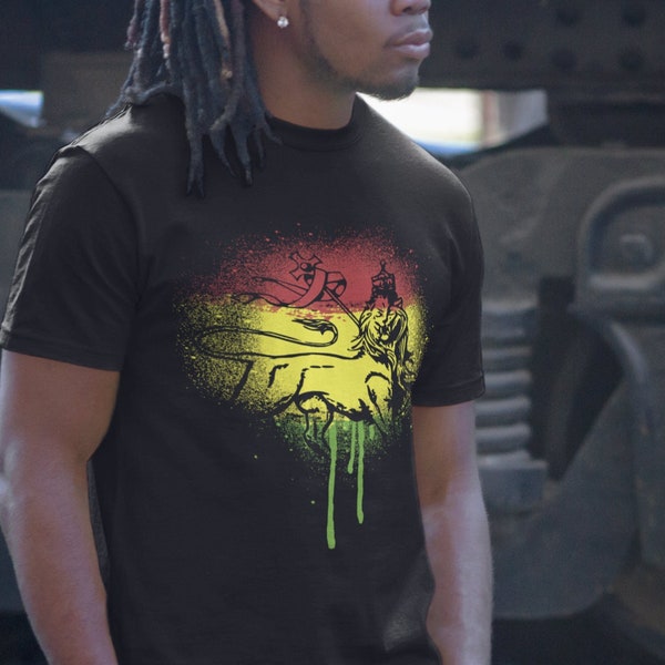 Reggae Lion, Rasta Shirt, Lion of Judah, Jah Bless, Rastafarian Clothing, Rasta Wear, Rasta Outfit, Rasta Lion, Reggae Shirt, Roots Reggae