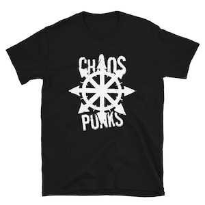 Chaos Symbol Shirt – Punks Not Dead Crust Punk Tee Vintage Style Graphic T-Shirt for Punk Rock Fans