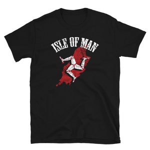 Camiseta de la Isla de Man, camiseta Triskelion, bandera de la Isla de Man, mapa de la Isla de Man, camiseta de motociclista, camiseta de carreras, regalo de motociclista, camiseta de motocicleta, motocicleta