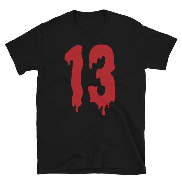 Number 13 Shirt, Friday 13 Tshirt, Horror Font Tee, Bloody Shirt, Thirteen Shirt, Horror Movies Gift, Horror Shirt, Horror Films Gift