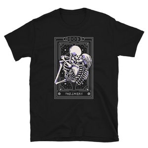 Camisa de tarot, esqueleto divertido, los amantes, regalo de amante del cráneo, carta de tarot, camiseta de esqueleto, camisa de cráneo divertido, regalo de amante del esqueleto, camiseta de tarot