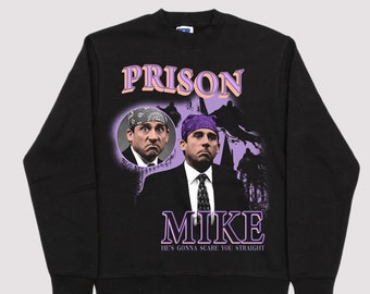 Michael Scott Prison Mike Jumper Sweater Sweatshirt The Office U.S Funny Unisex Shirt xmas meme Dwight Retro 90's Vintage Homage bootleg