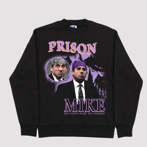 Michael Scott Prison Mike Jumper Sweater Sweatshirt The Office U.S Funny Unisex Shirt xmas meme Dwight Retro 90's Vintage Homage bootleg