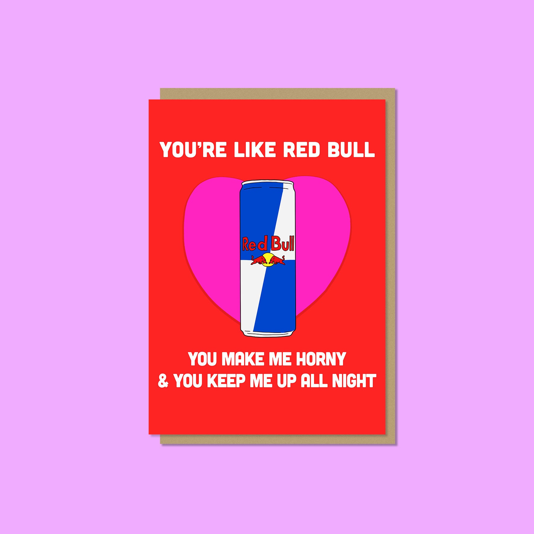 Valentines Day Card Red Bull Drink Funny Rude Sexy Greetings - Etsy