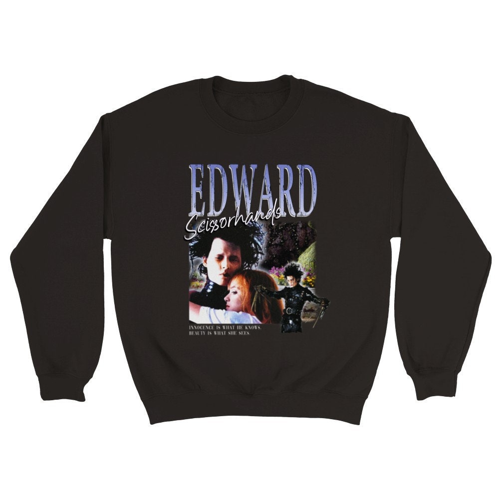 Edward Scissorhands Unisex Sweatshirt Vintage Sweater 90s Retro Halloween  Tim Burton 90s Films Movies Homage Bootleg T-shirt Johnny Depp 