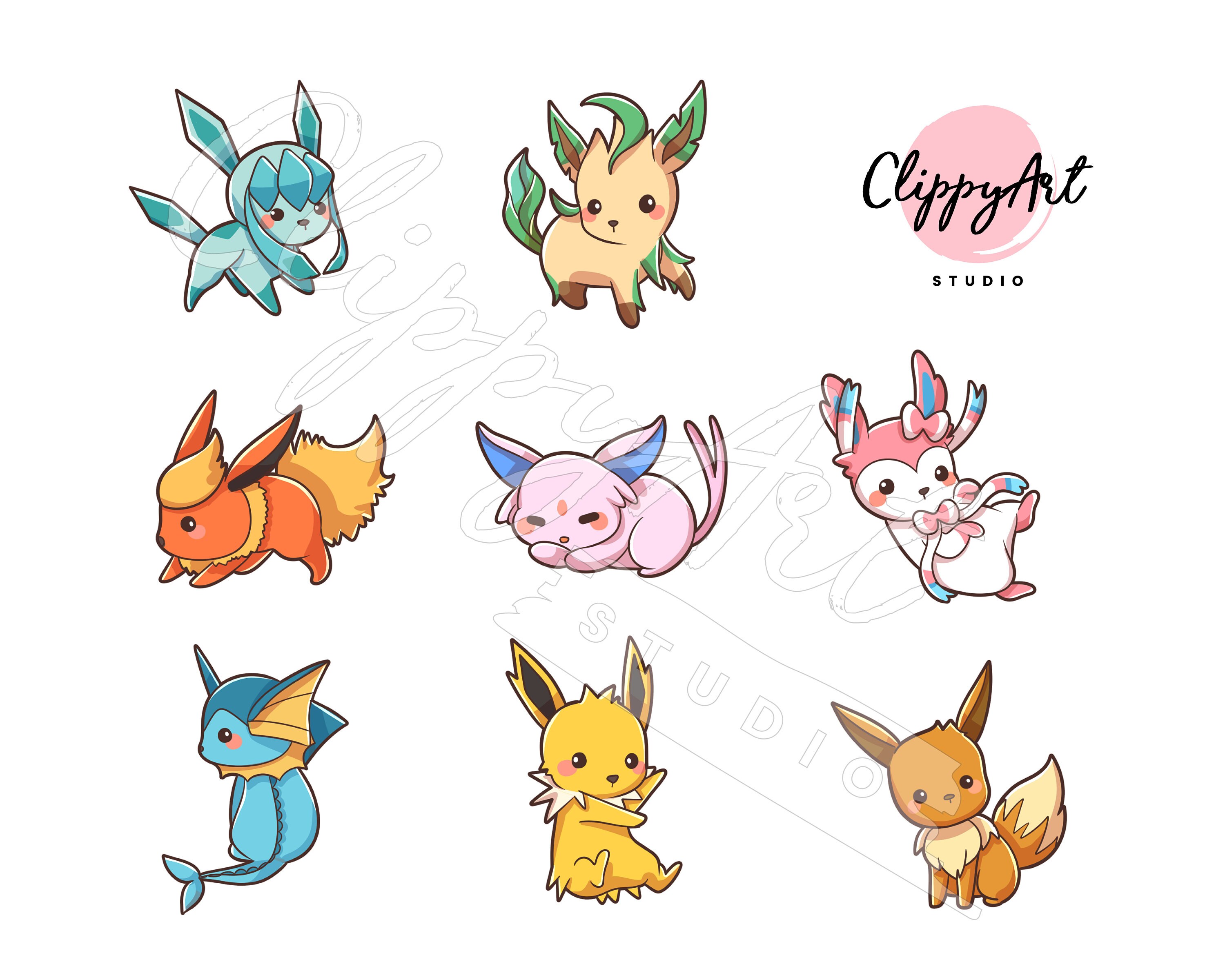 Cute EEVEE : ClipArtPNGArtDigital filesDownloadgiftImage | Etsy