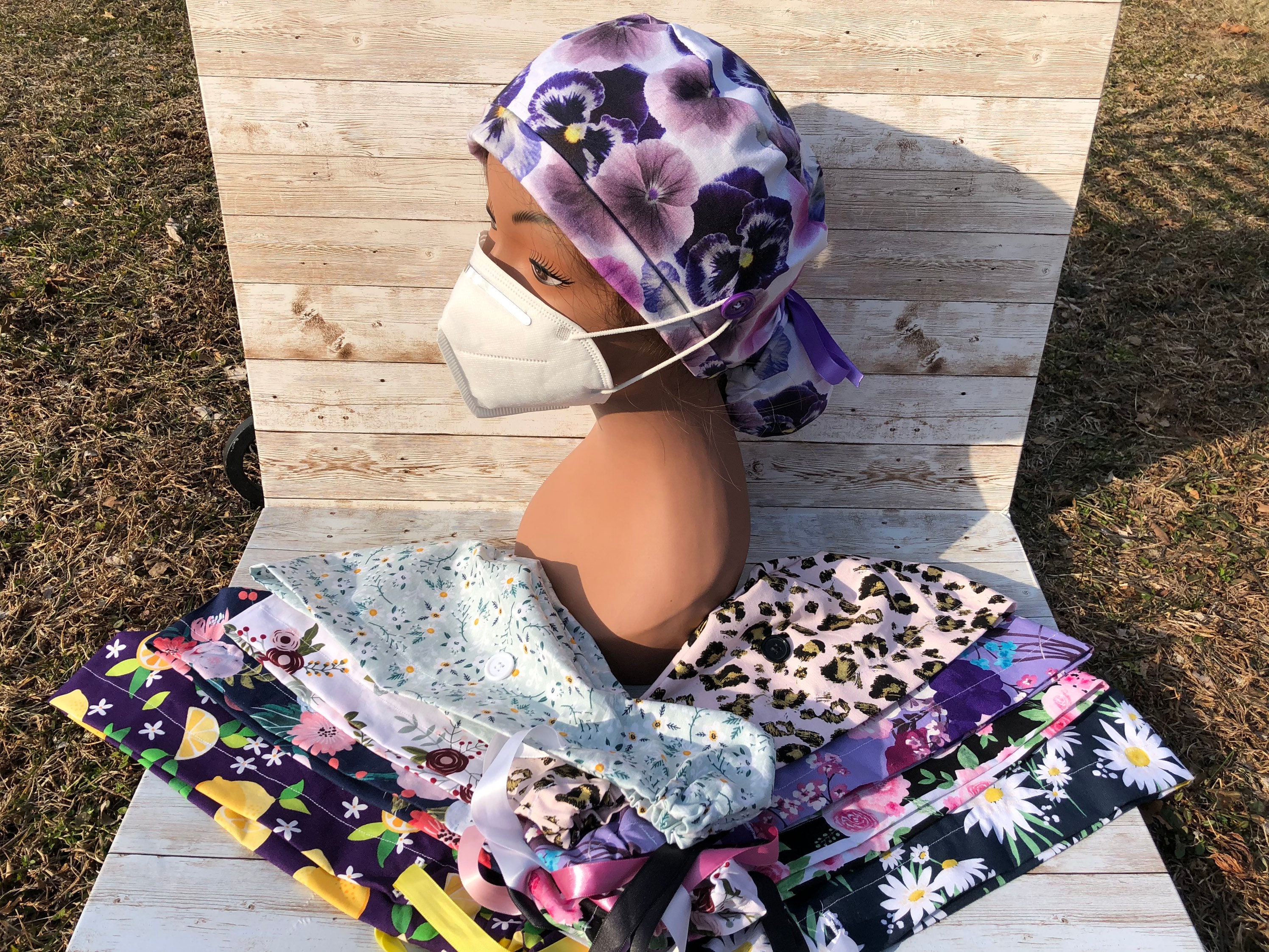 Embroidered nurse caps personalized surgical caps scrub  etsy