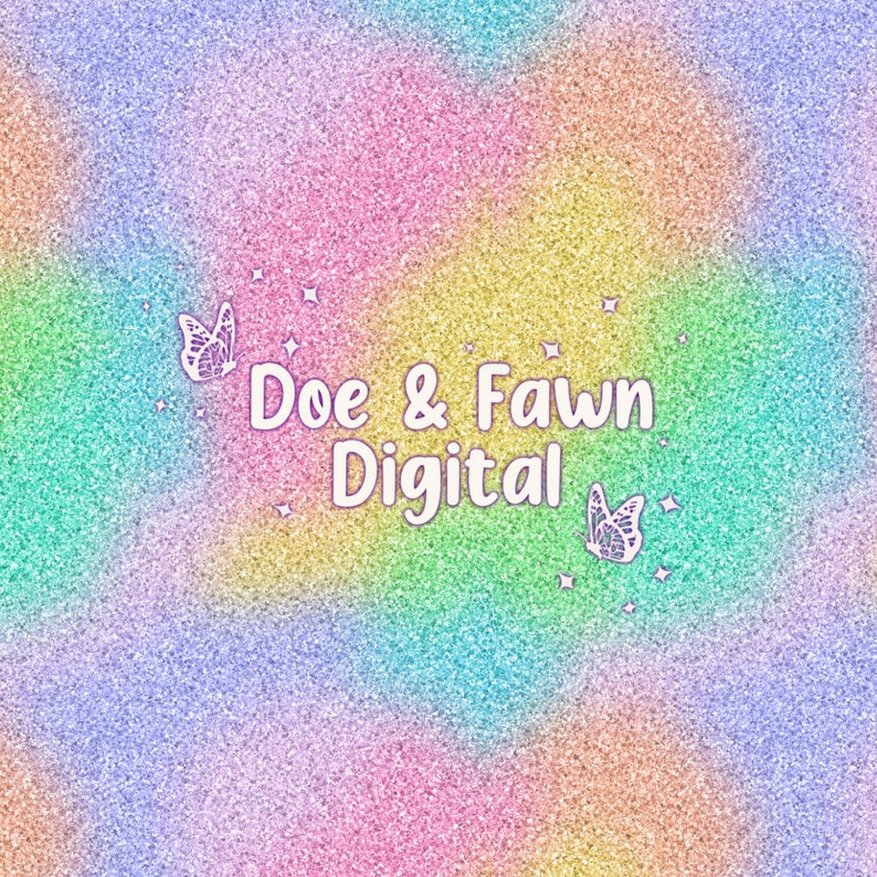 Pastel Rainbow Glitter Ombré Seamless File Digital Paper Etsy