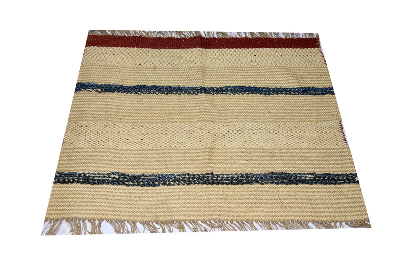 Turkish Bohemian Rug 4 x 3 Hemp Sumek Jute Rug Oriental Geometric Home Decor Anatolian Rug Traditional Indian Hemp Shuttle Rug