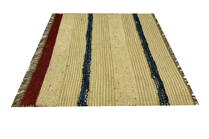 Turkish Bohemian Rug 4 x 3 Hemp Sumek Jute Rug Oriental Geometric Home Decor Anatolian Rug Traditional Indian Hemp Shuttle Rug
