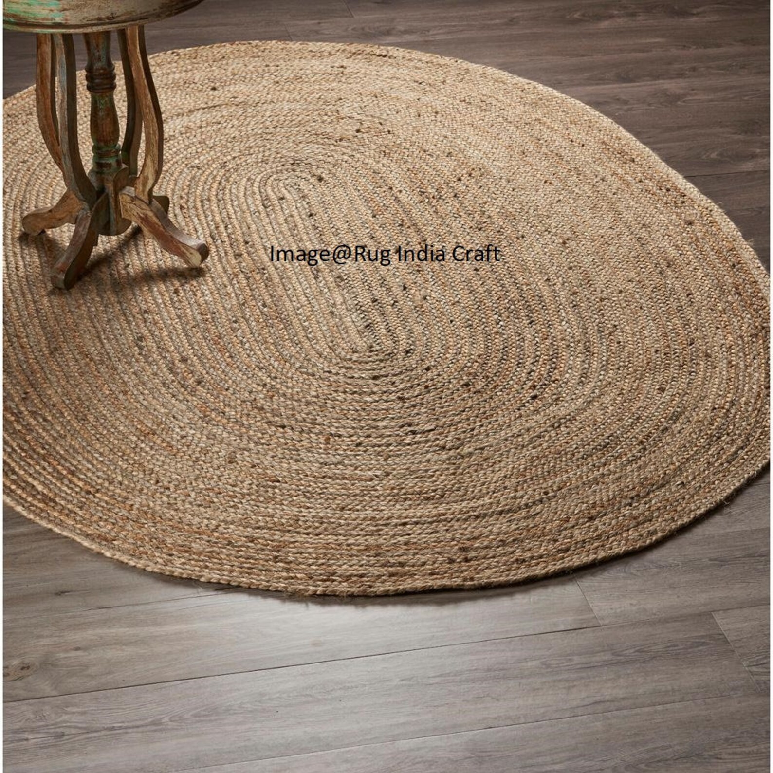 2X3 3x5 4x6 5x8 6x9 8x10 9x12 Ft. Indian Jute Oval Rug Natural Etsy