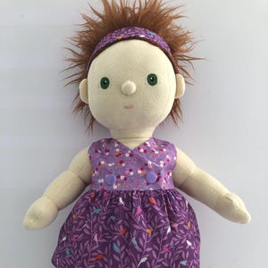 Hand Made Patterned Dress and Headband Set for 35cm Olli Ella Dinkum Doll in Two Colours