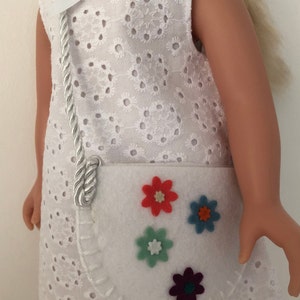 Handmade White Dress & Bag Set for 18&quot;/45cm Doll