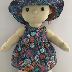 Olli Ella Dinkum Doll Kaleidoscope Patterned Dress and Hat Set in a Choice of Colours