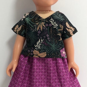 Skirt, T-Shirt and Headband Handmade Outfit for 18&quot;/45cm Doll