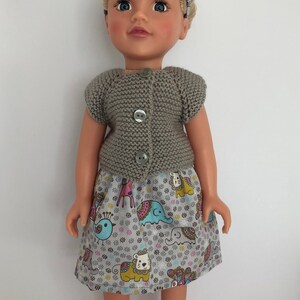 Handmade Grey Three Piece Skirt Set for 18&quot;/45cm Doll