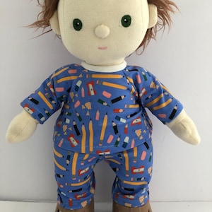 Pencil Patterned Top and Trousers Set for 35cm Olli Ella Dinkum Doll