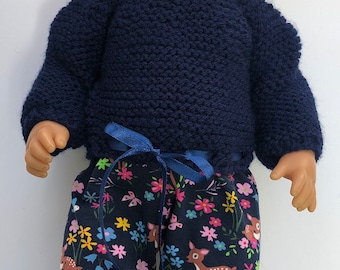 Navy Blue Three Piece Set for 16"/43cm Baby Doll