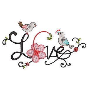 Love birds embroidery design  etsy Love birds embroidery design  etsy