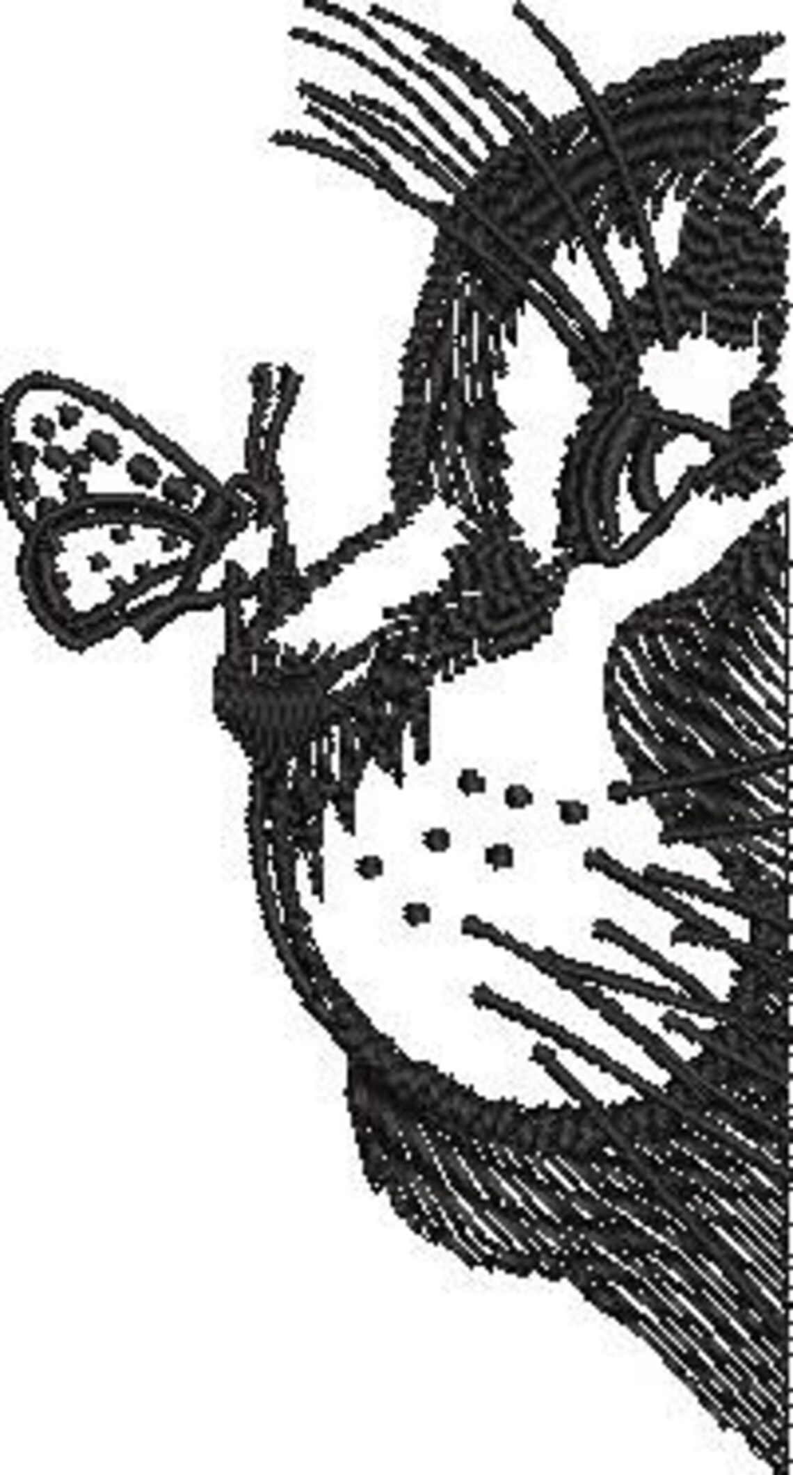 Cat and butterfly embroidery design  etsy Cat and butterfly embroidery design  etsy